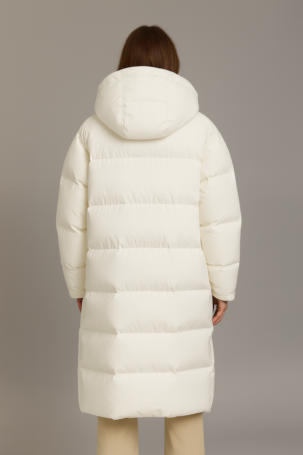 Women's Hooded Longline Puffer Coat for Winter Adventures