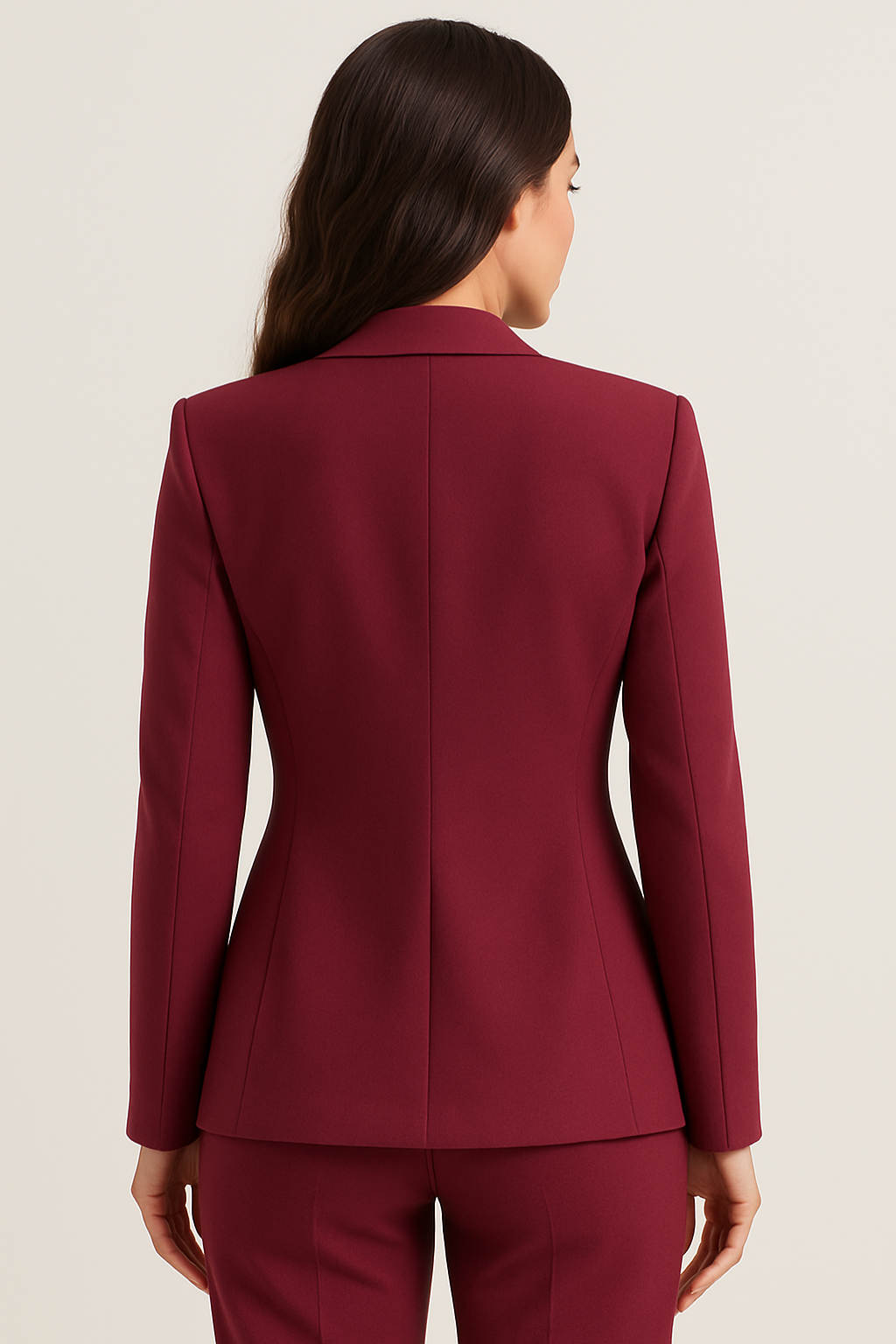 Chic Wine Red Blazer for Women – Stylish Slim Fit