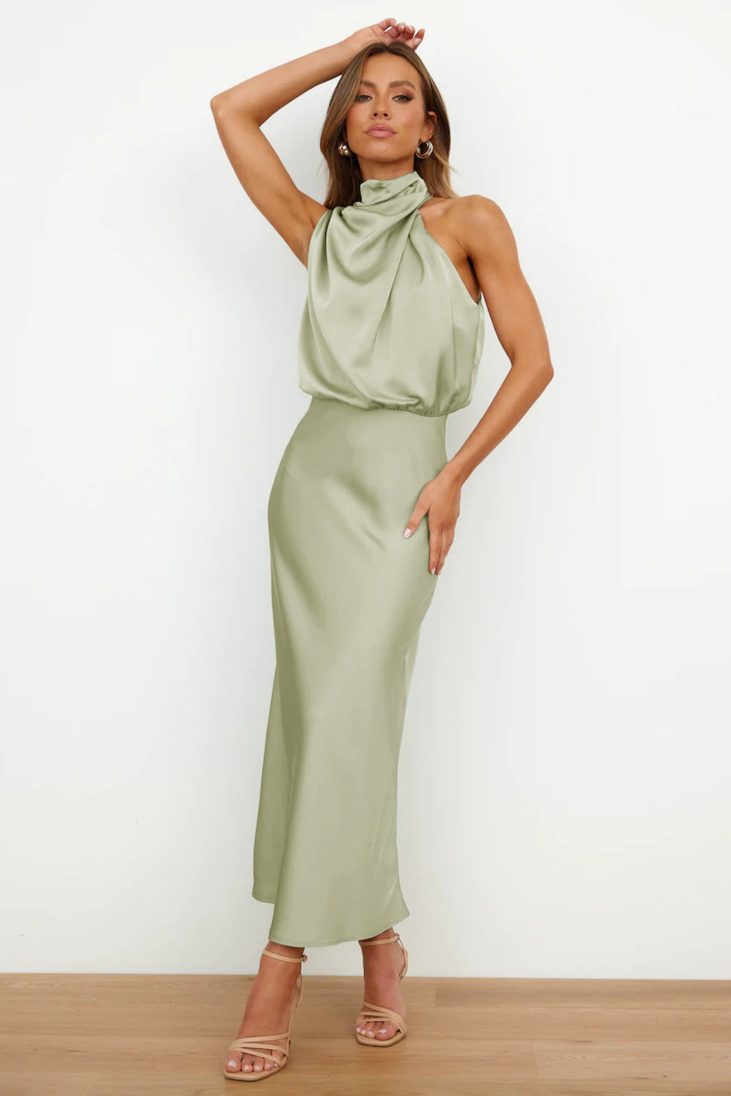 Wedding Guest Dress – Chic Satin Halter