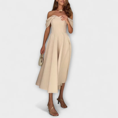 Romy - Off-the-Shoulder Draped Maxi Dress for Events