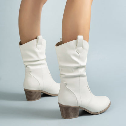 Samantha | Women's Winter Cowboy-Style Heeled Boots for Chic Occasions