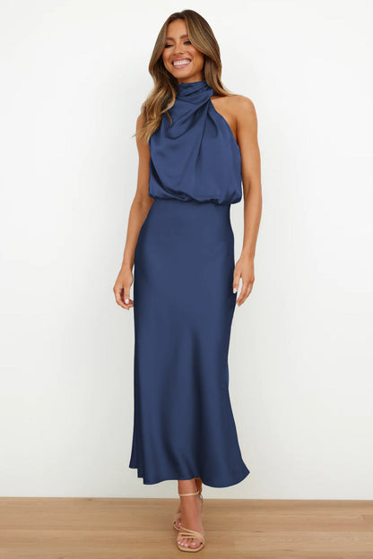 Wedding Guest Dress – Chic Satin Halter