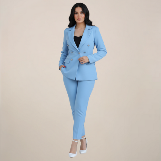 Chic Women's Blazer and Slim Trouser Set for Any Occasion