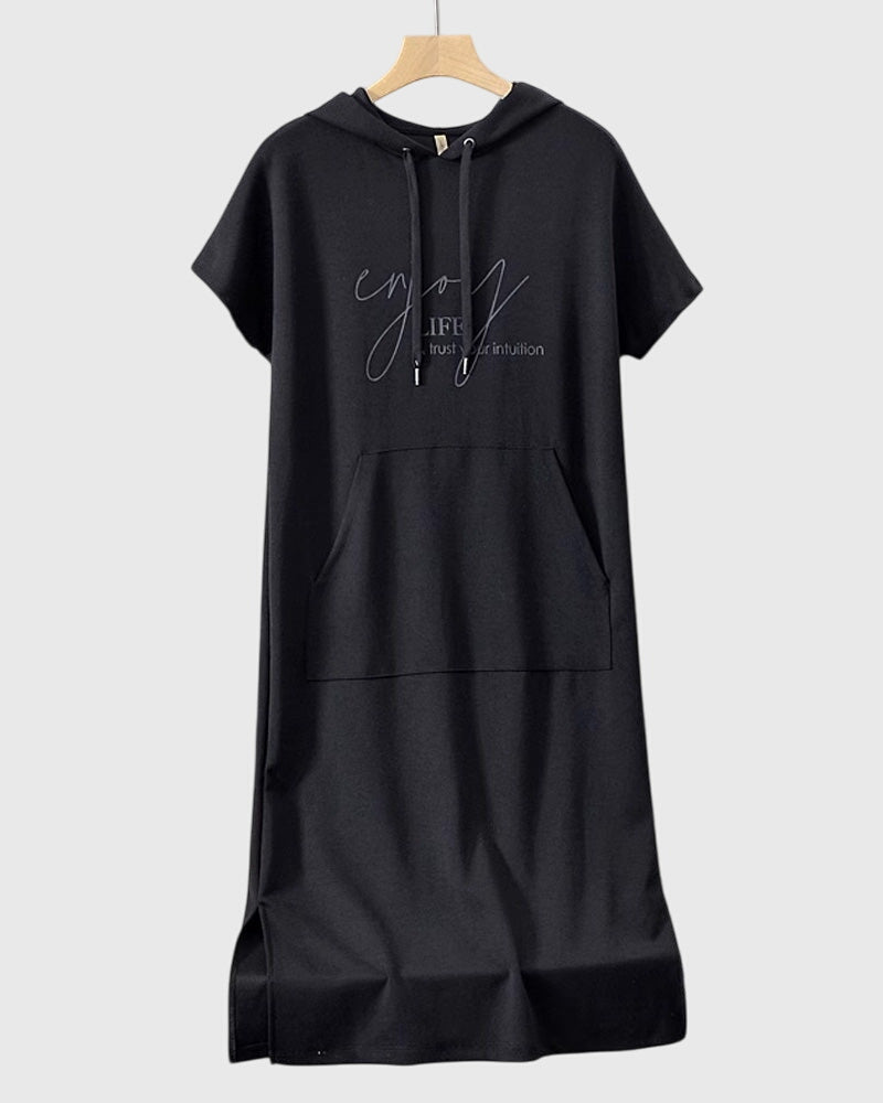 Chic Cotton Hoodie Dress for Everyday Wear