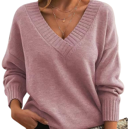 Jennifer - Cozy V-Neck Knit Sweater for Everyday Wear