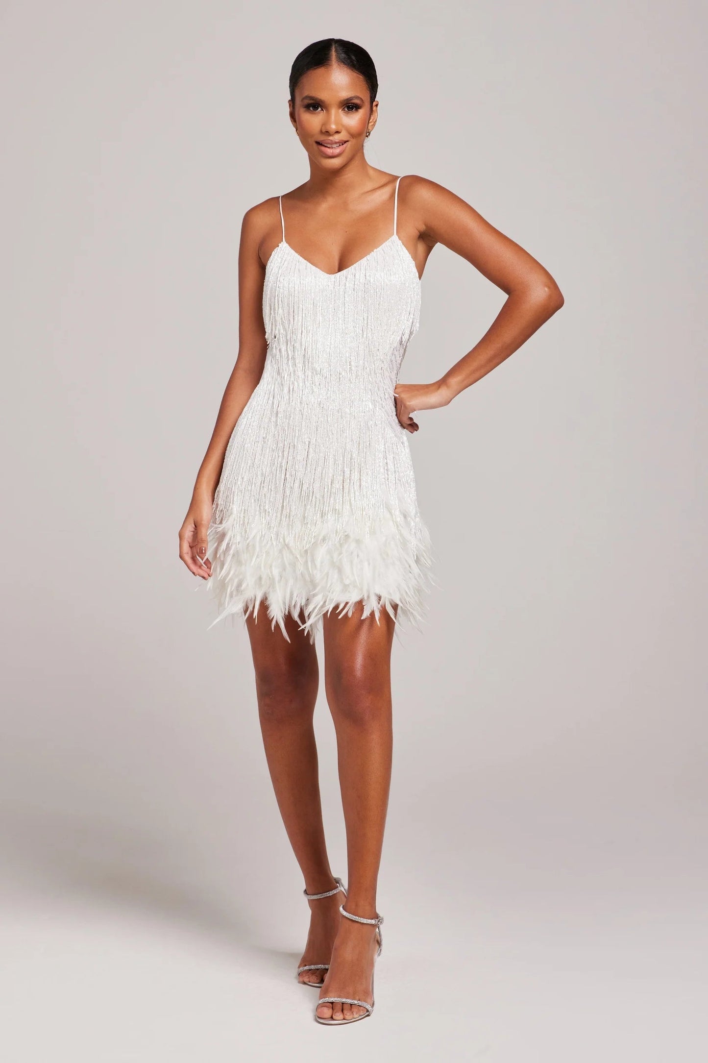 Margaret | Women's Fringe Feather Cocktail Dress for Events