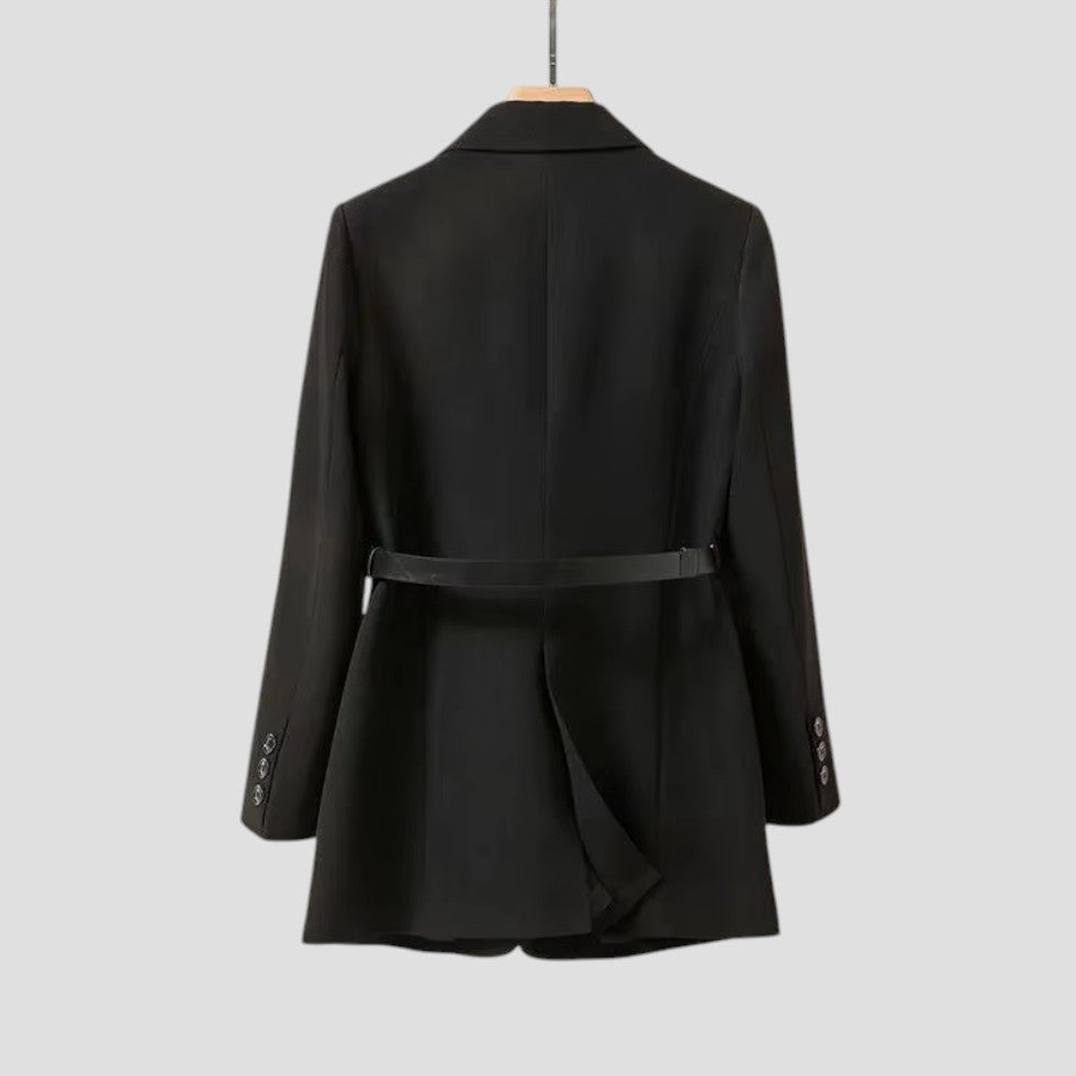 Chic Women's Belted Blazer Jacket for Office & Events