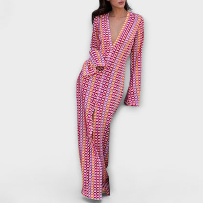 Elina V-Neck Maxi Dress for Summer Getaways