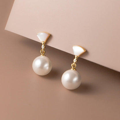 Vintage Silver Pearl Studs