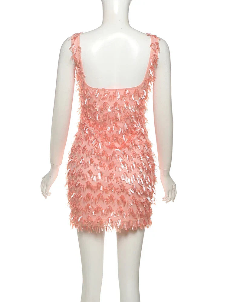Jenny | Women's Fringe Feather Cocktail Dress for Parties