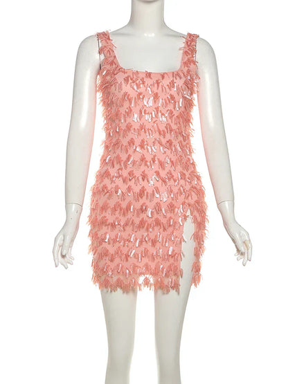 Jenny | Women's Fringe Feather Cocktail Dress for Parties