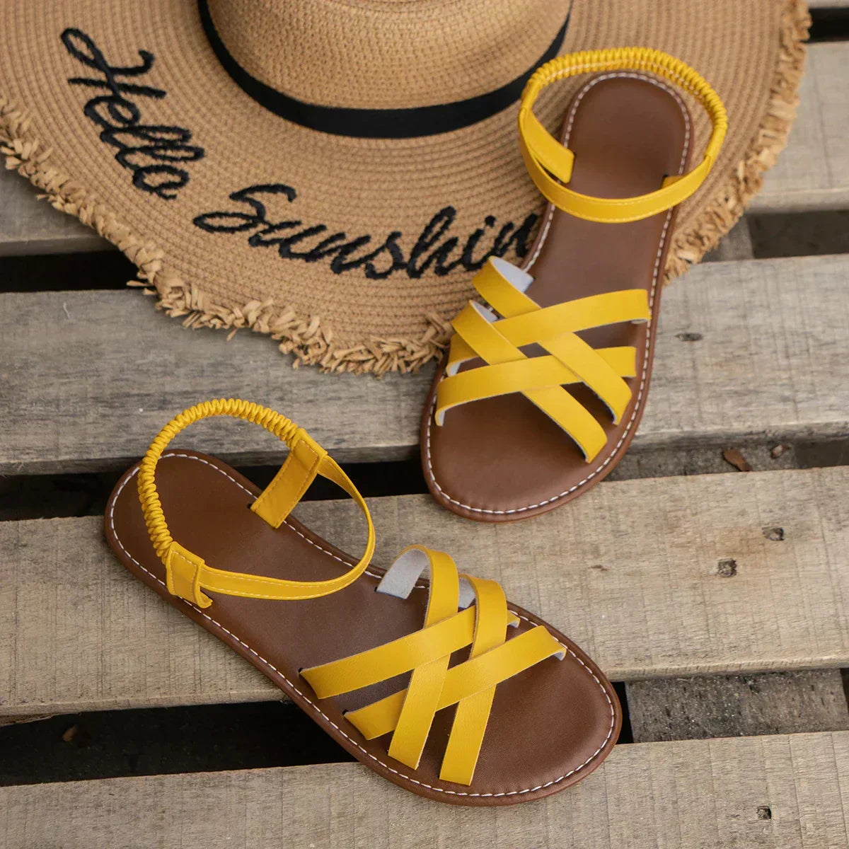 Chic Crisscross Strap Women’s Slip-On Sandals for Summer