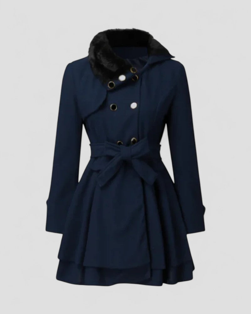 Chic Women's Winter Coat with Fur Collar