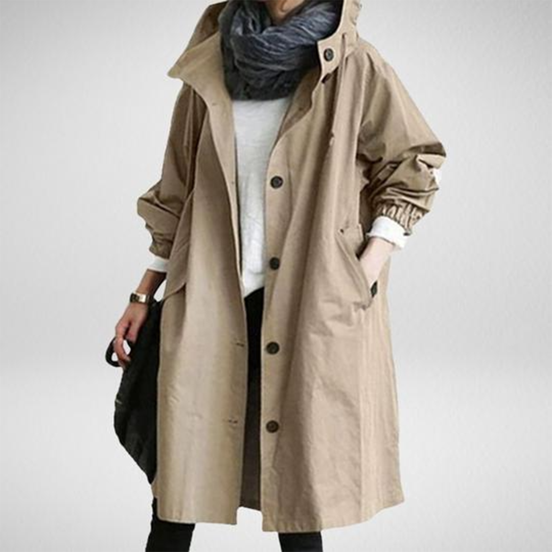 Chic Hooded Long Coat for Year-Round Wear