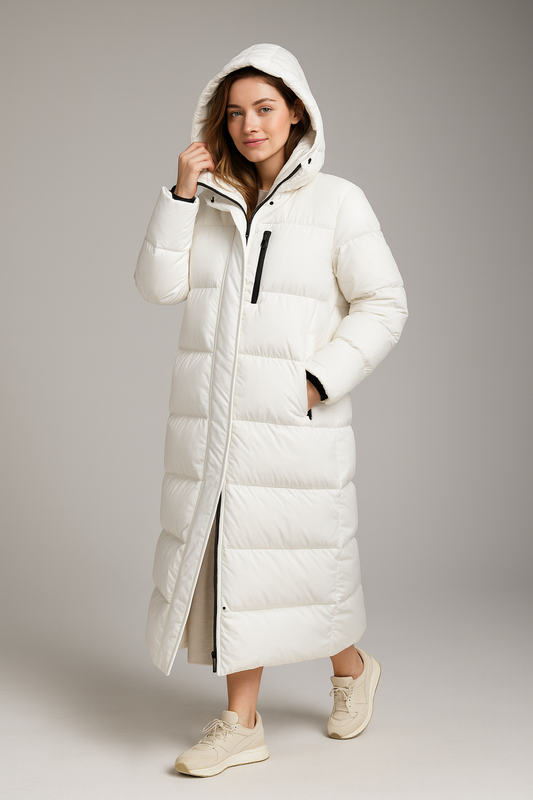 Women's Maxi Hooded Puffer Coat – Ideal for Cold Weather