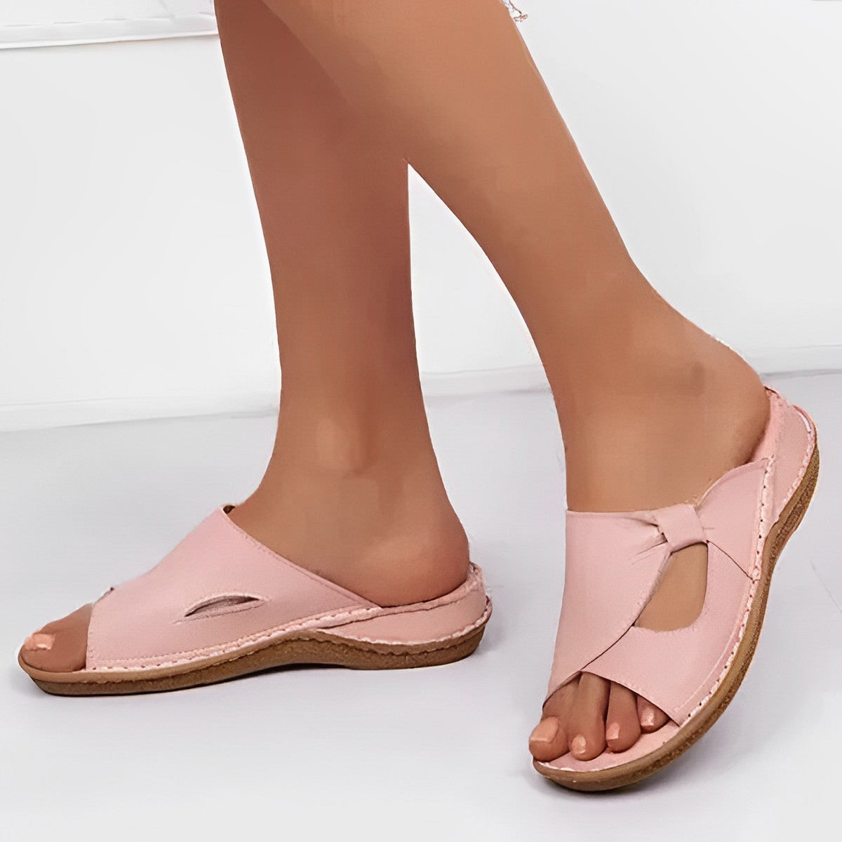 Chic Women's Cut-Out Slip-On Flat Sandals for Summer