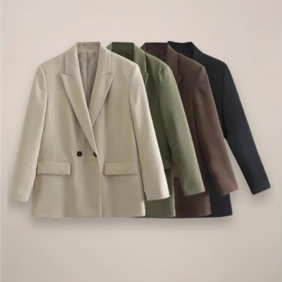 Chic Oversized Double-Breasted Blazer for Fall/Winter Wear