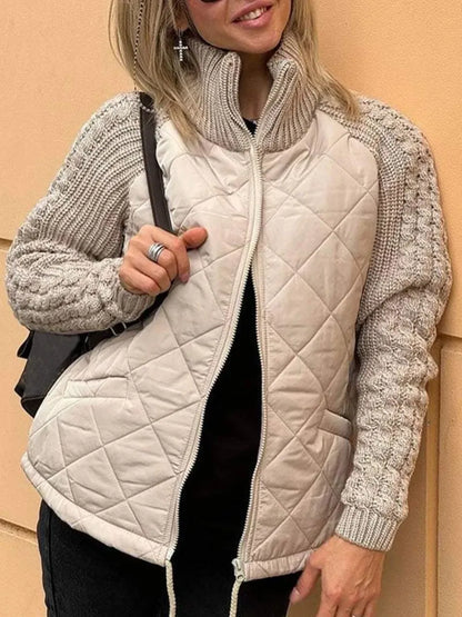 Textured Sleeve Quilted Jacket for All Occasions