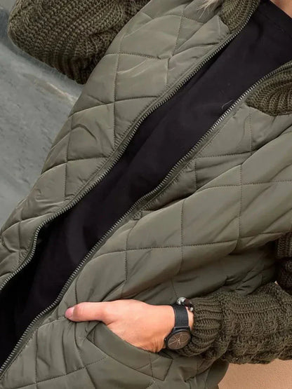 Textured Sleeve Quilted Jacket for All Occasions