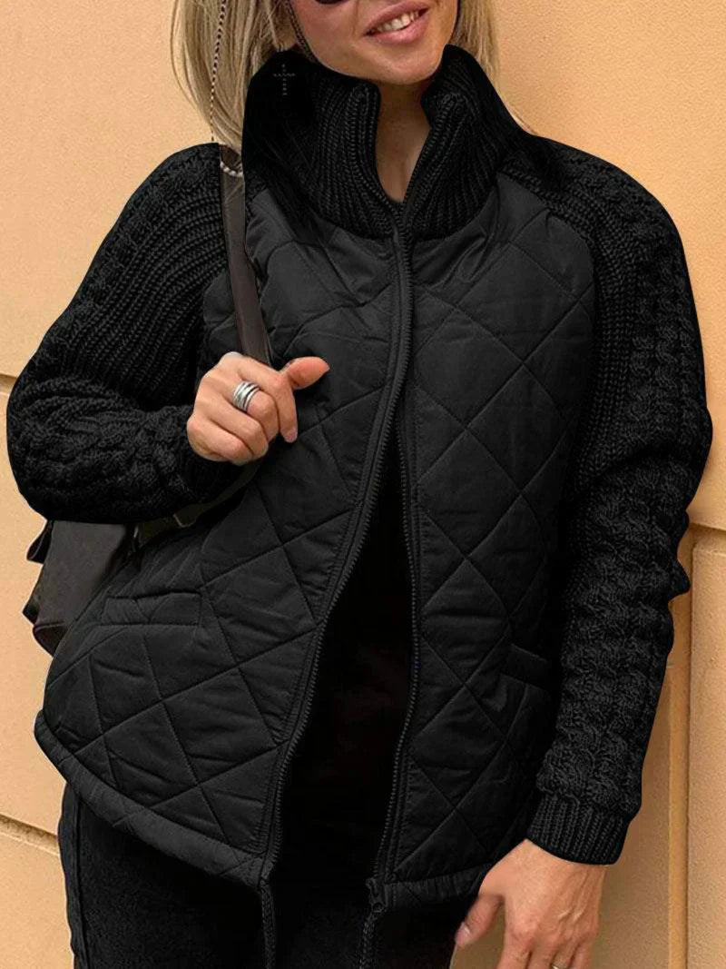 Textured Sleeve Quilted Jacket for All Occasions