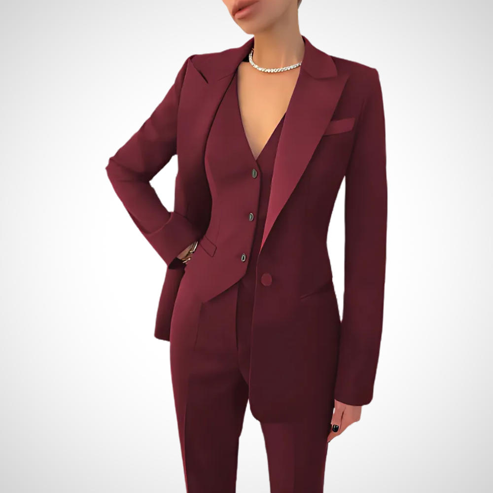 Chic Women's Three-Piece Trouser Suit for Year-Round Events