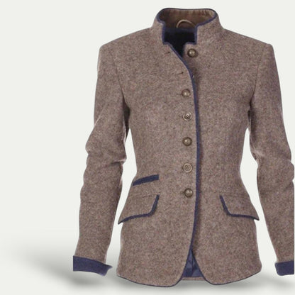 Chic Women's Short Blazer with Stand Collar for Effortless Style
