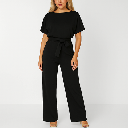 Chic Women's Short Sleeve Tie Ribbon Jumpsuit for Any Occasion
