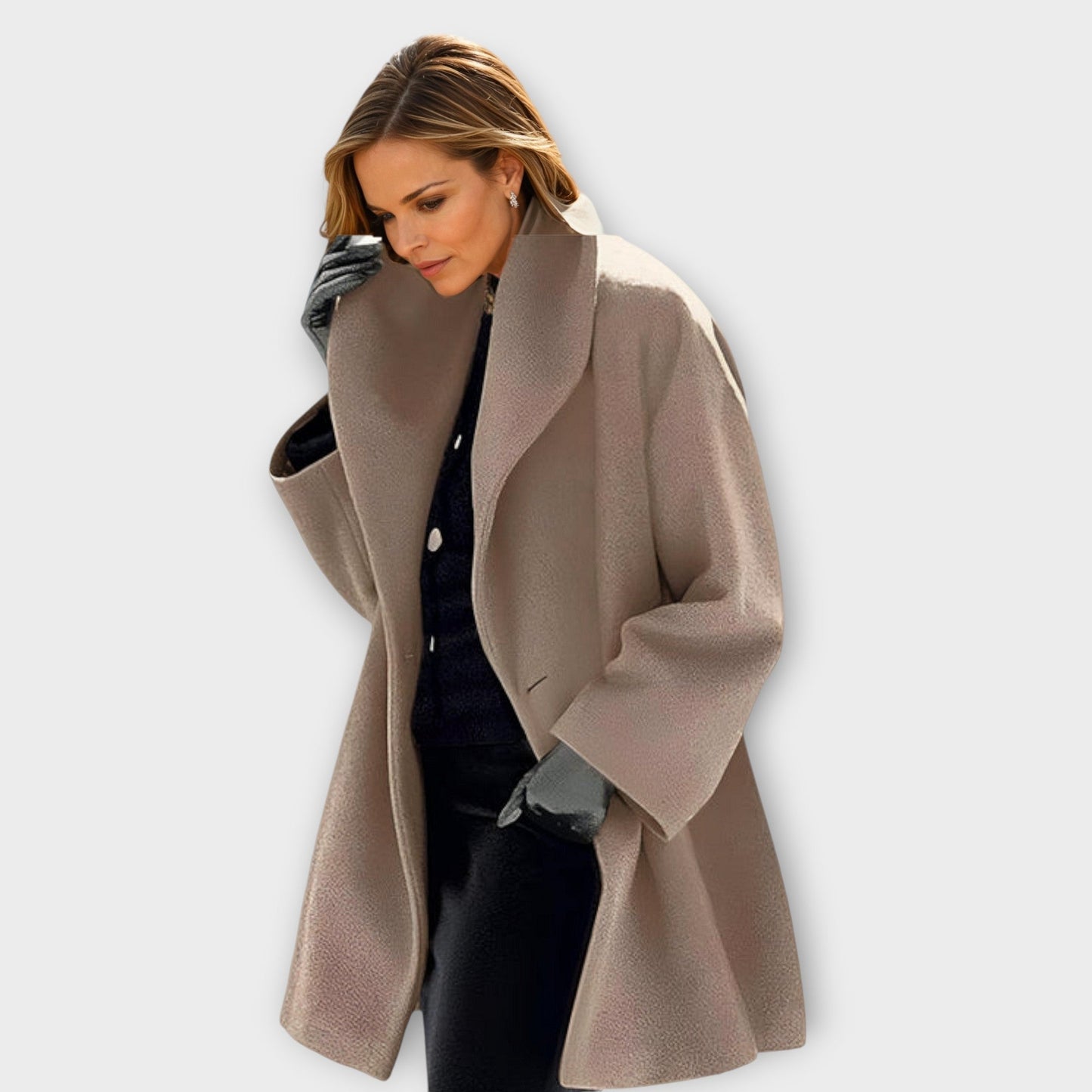 Maria | Cozy Oversized Winter Coat with Wide Collar for Women