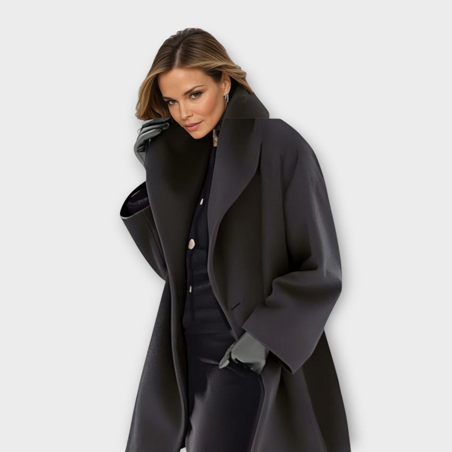 Maria | Cozy Oversized Winter Coat with Wide Collar for Women