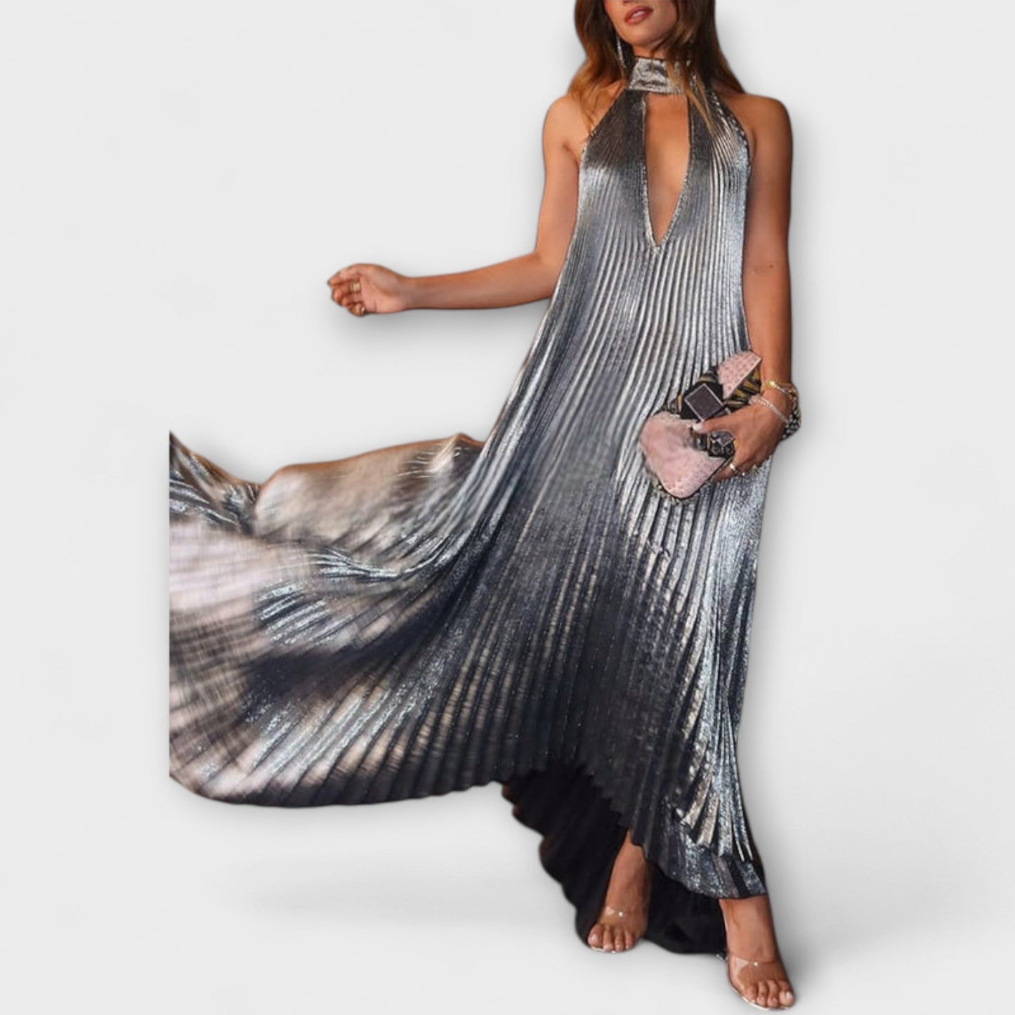 Calliope - Shimmering Pleated A-Line Prom Dress for Special Occasions