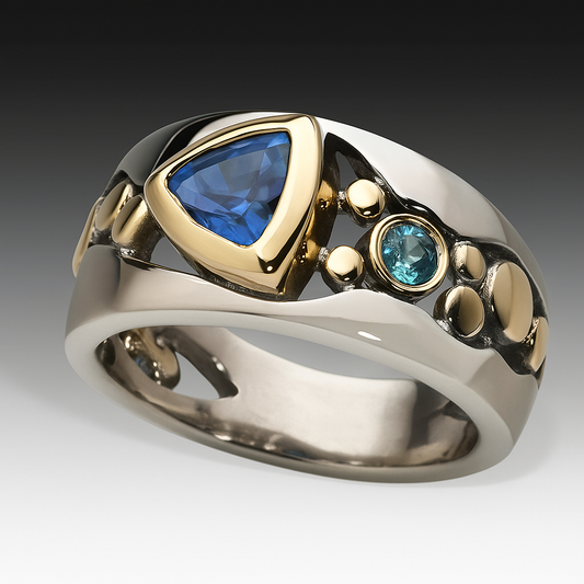 Retro Blue Gem Ring