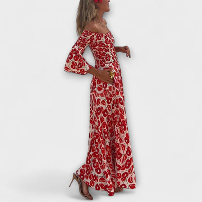 Chic Off-Shoulder Maxi Dress for Travel