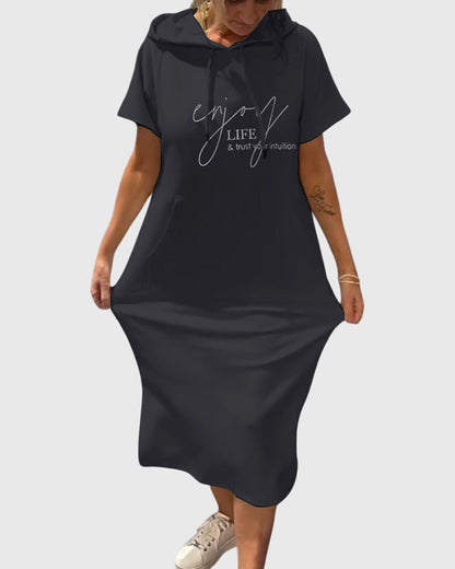 Chic Cotton Hoodie Dress for Everyday Wear