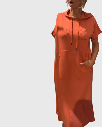 Chic Cotton Hoodie Dress for Everyday Wear