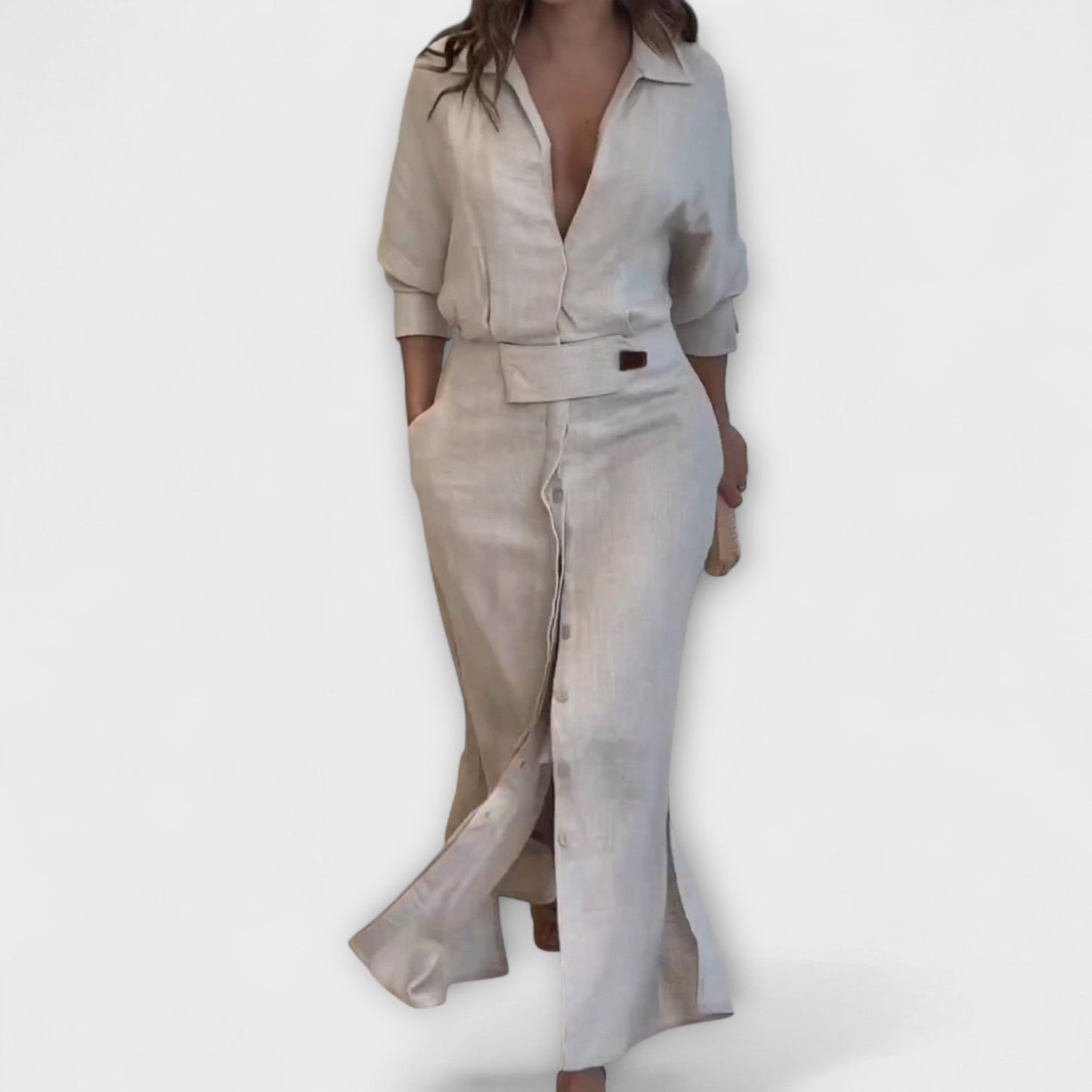 Jeanette V-Neck Maxi Dress for Special Occasions