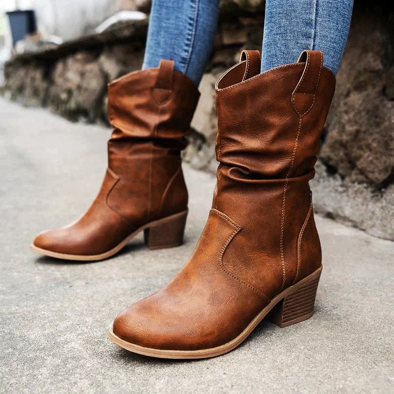 Elizabeth - Stylish Western Slouch Booties for All Occasions
