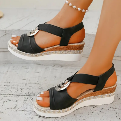 Stylish Women's Platform Wedge Sandals with Elastic Straps for Every Occasion